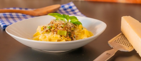 Schärdinger Linguine mit Linsen und Lauch