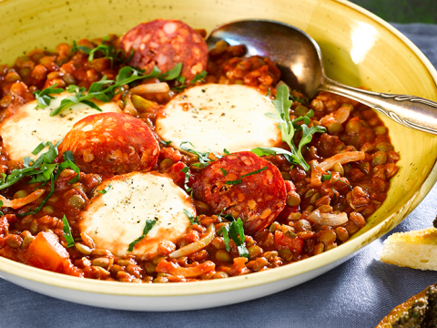 Schärdinger Mozzarella Linsen Shakshuka