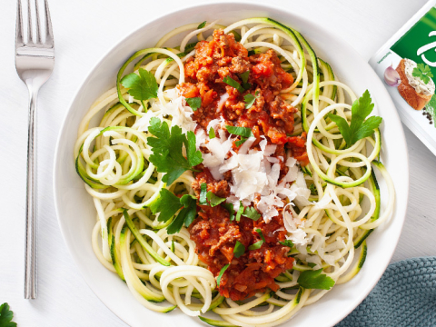 Zoodles mit Tomaten-Frischkäsesauce Teaser