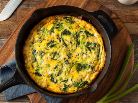 Frittata mit Spinat und Käse